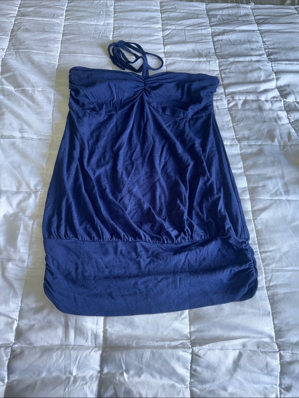 Moda International Deep Navy Strapless Halter Knit Tank